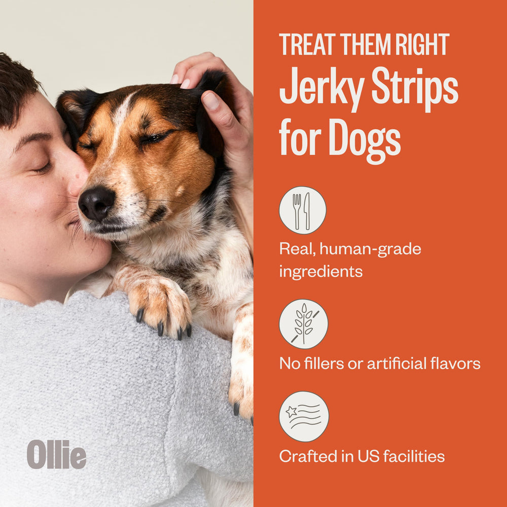 Ollie jerky poulet-pomme emballage pratique pour les sorties.