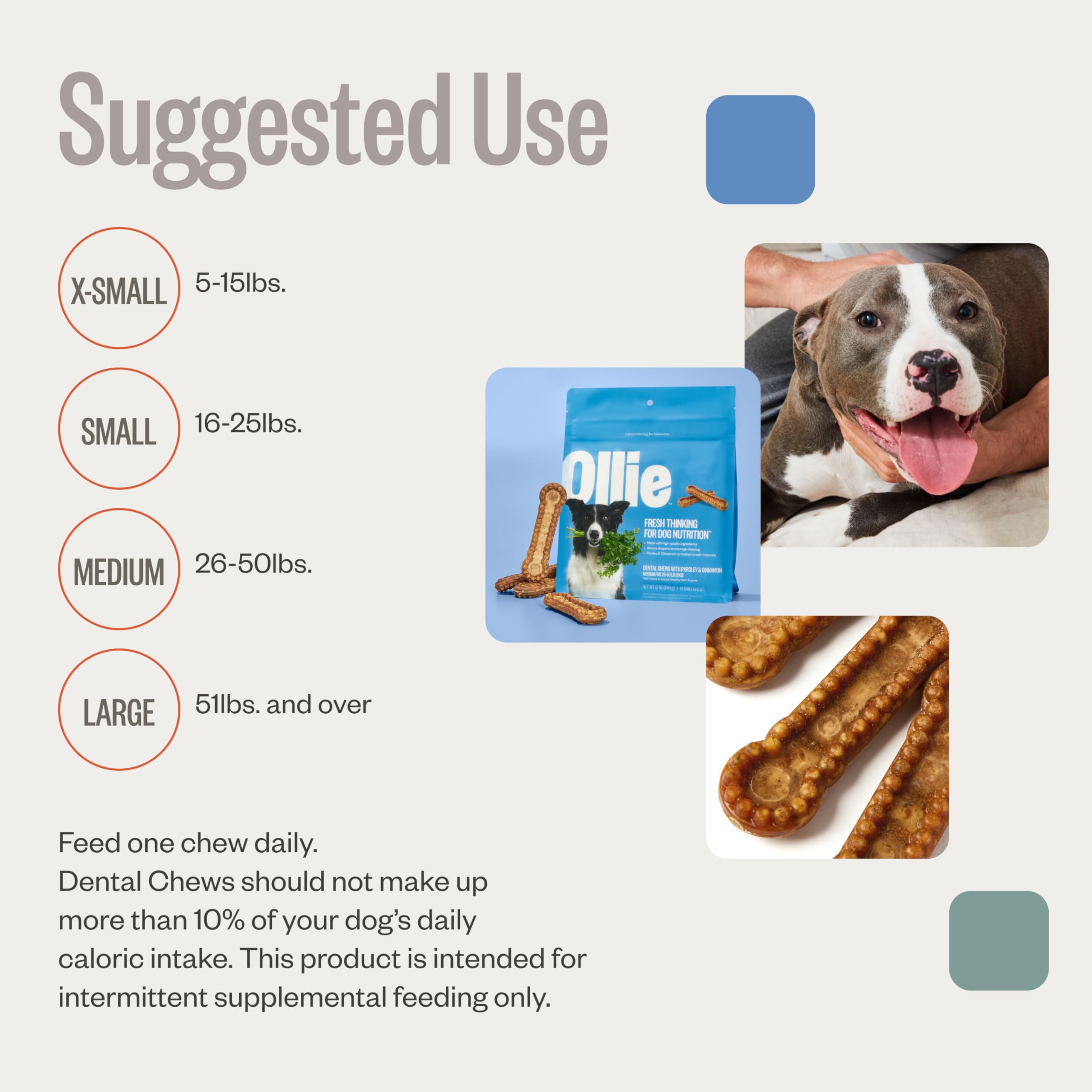 Notice Ollie: portions adaptées et conseils d’utilisation.