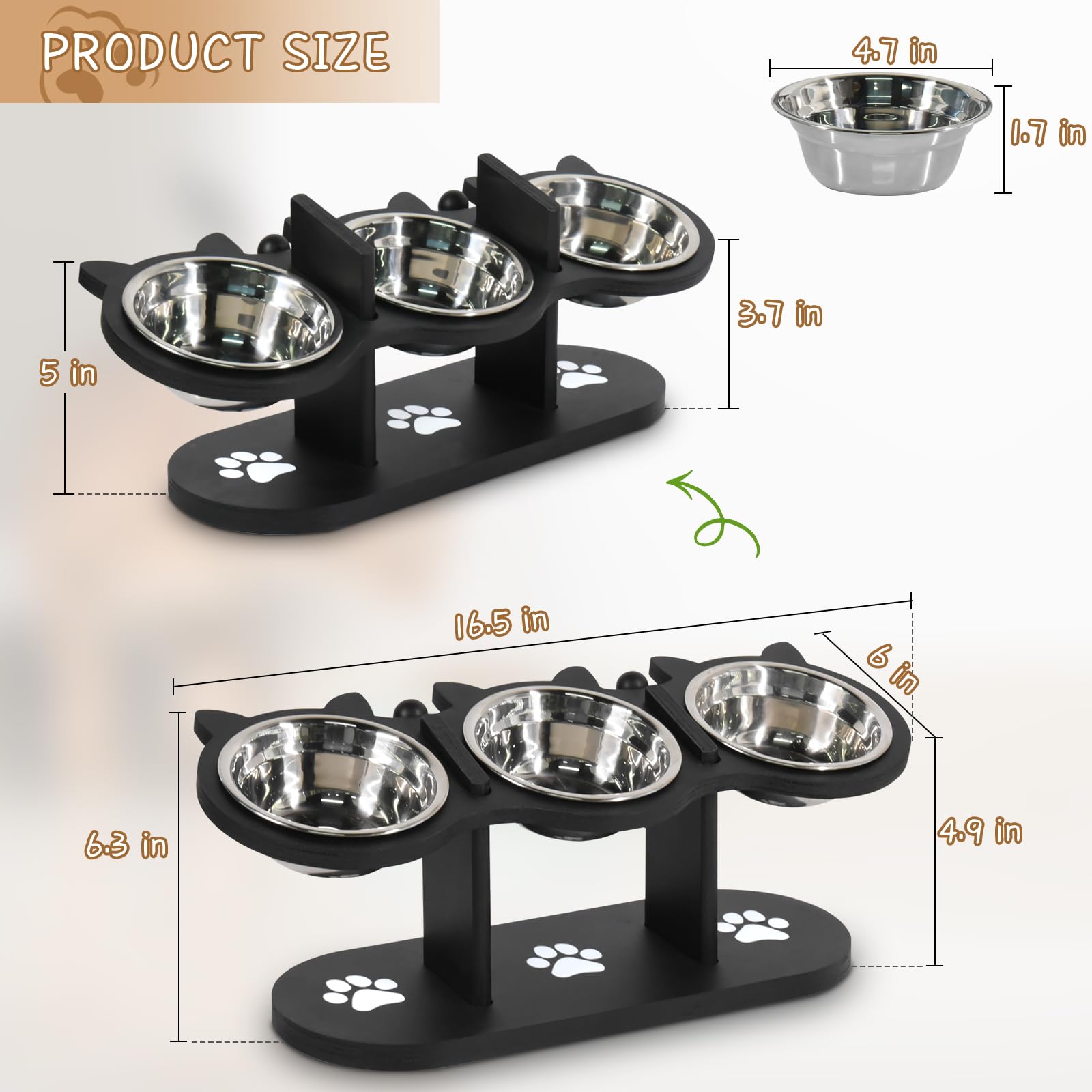 OLLVIA-cat-food-and-water-bowl-set offers durable, practical dining for indoor cats.