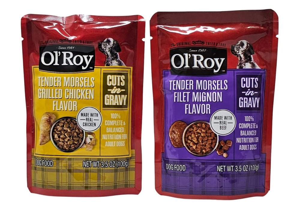 Ol' Roy back-of-pack shows feeding directions for simple portioning.