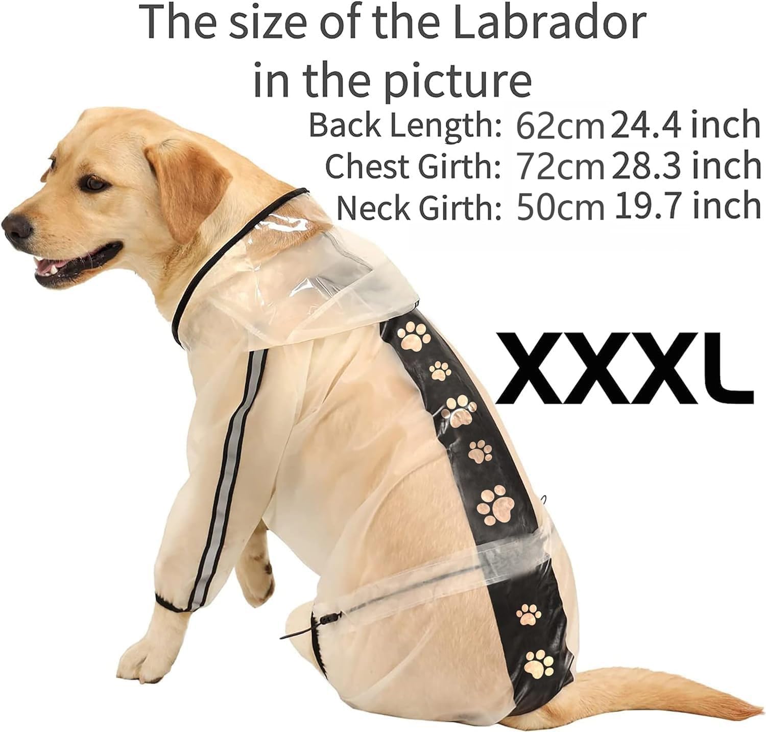 Olsa dog raincoat adjustable waist drawstring ensures secure fit and comfort.