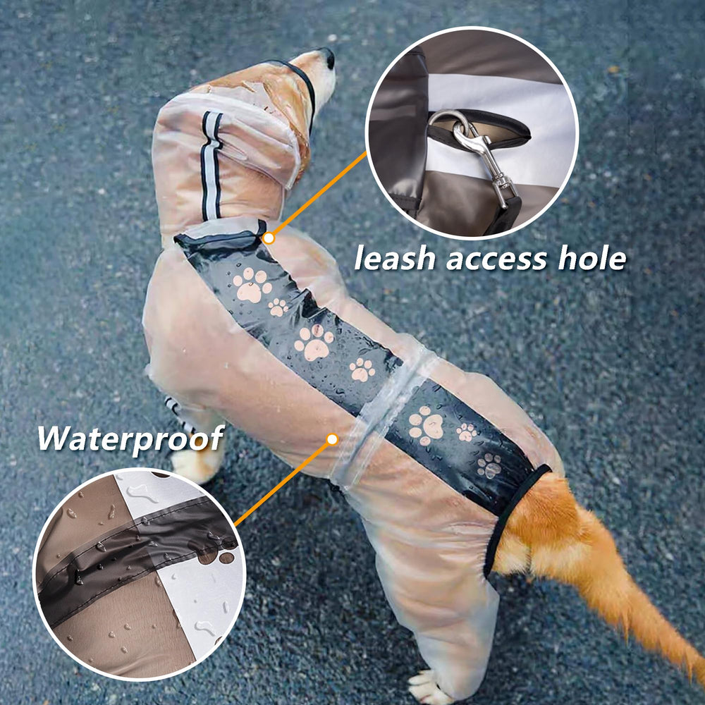 Olsa dog raincoat close-up of waterproof elastic TPU fabric for durability.