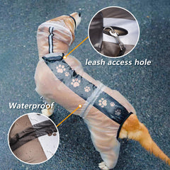 Olsa dog raincoat close-up of waterproof elastic TPU fabric for durability.