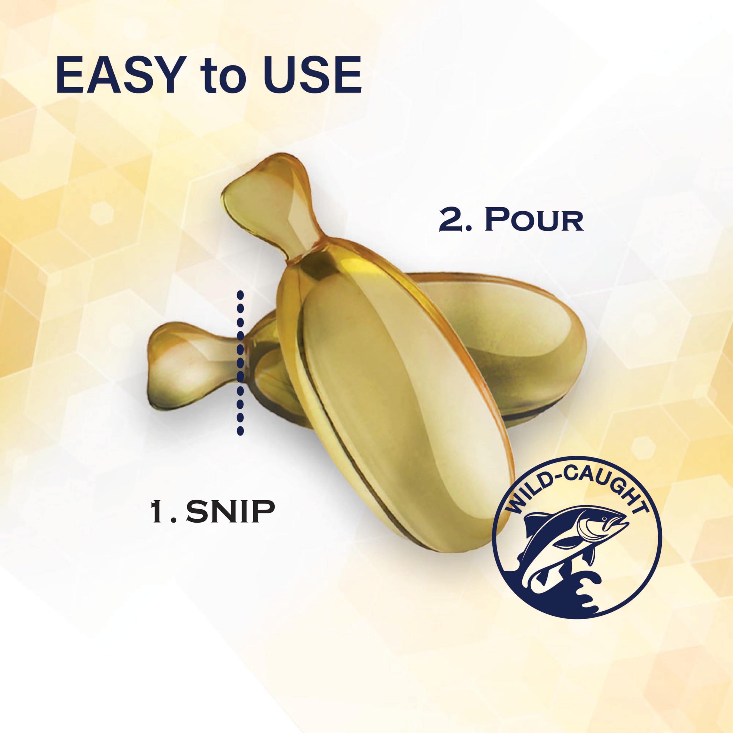 Packaging imagery implying heart health support from Omega Caps ES omega-3s.