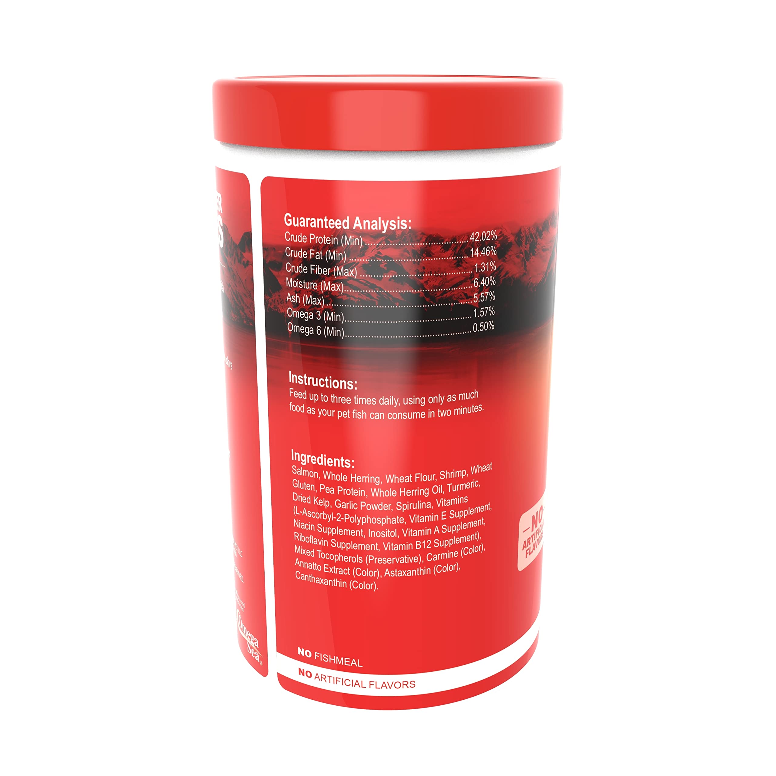 Omega One Freshwater Flakes ayuda a mantener acuario más limpio al ser insolubles.