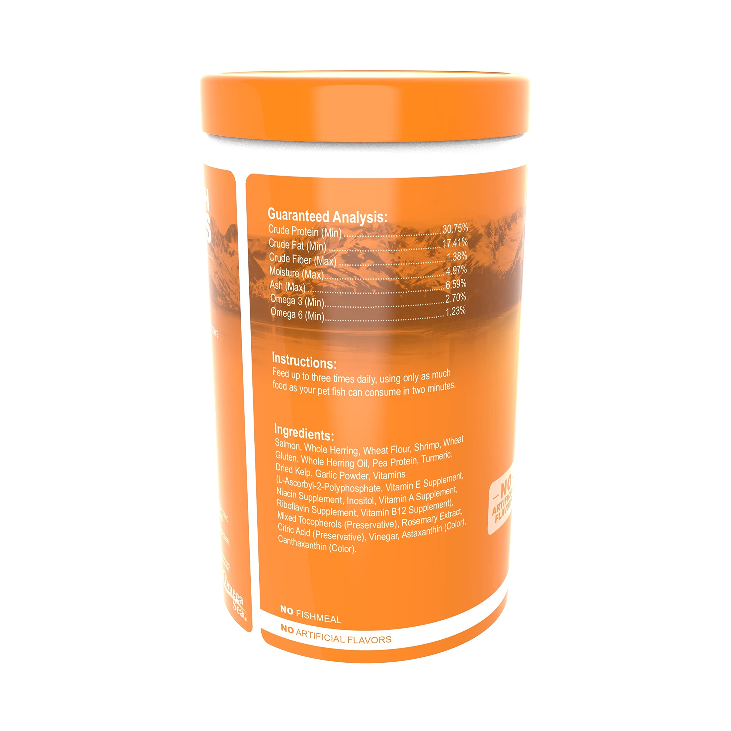 Omega One Goldfish Flakes seafood-protein-variety highlights diverse protein