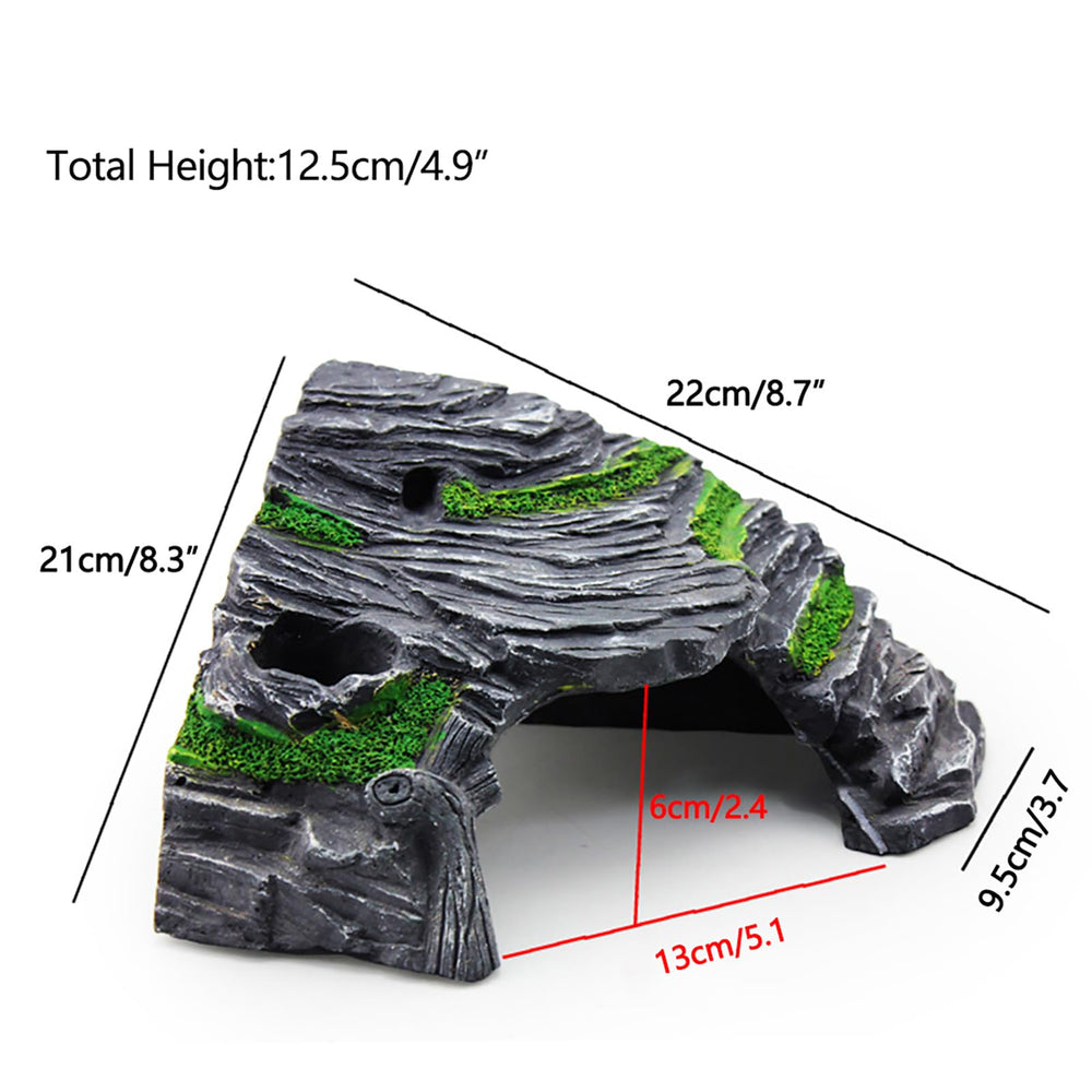 OMEM Reptile Box Shelter corner-friendly angle saves terrarium space.