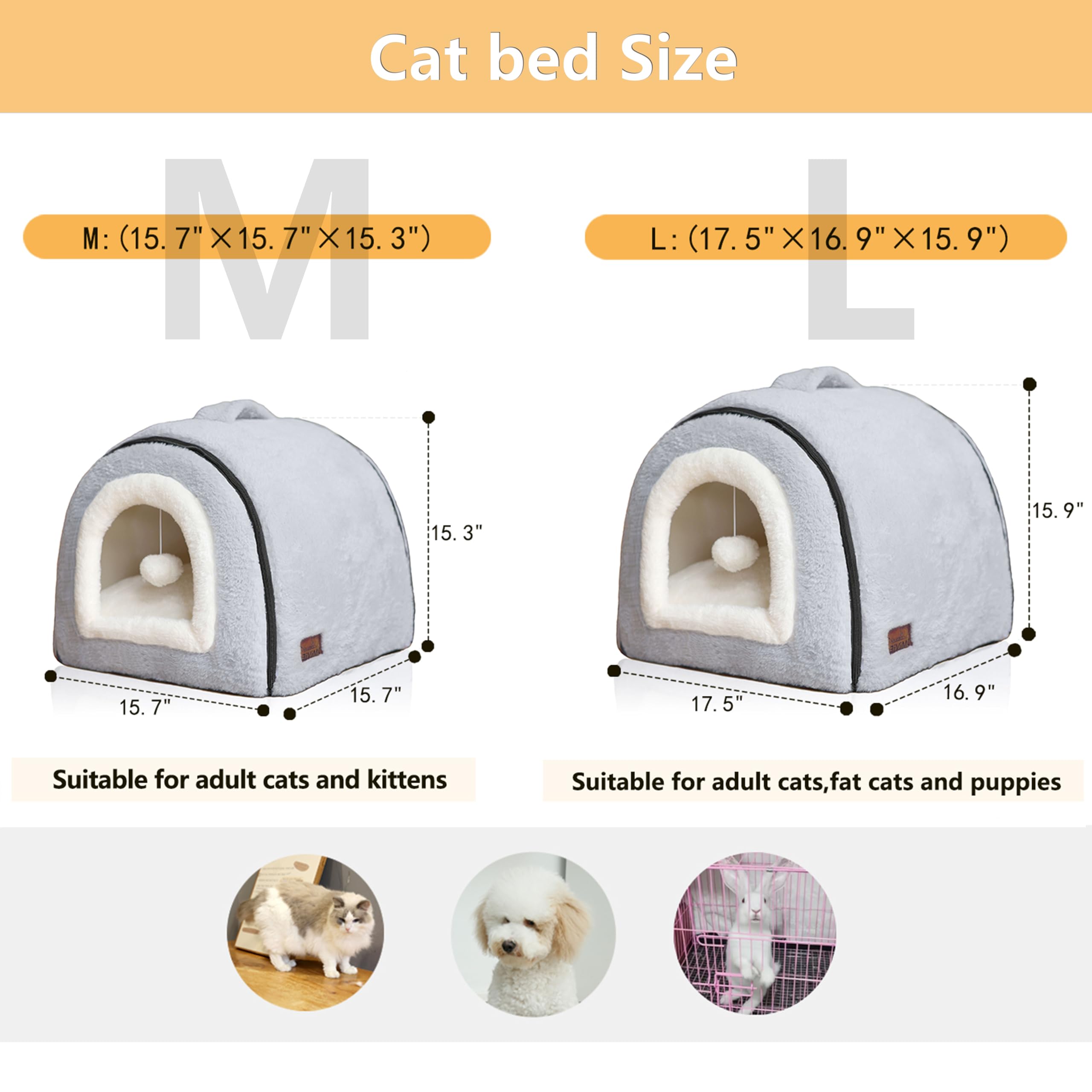 OMIVIER cat bed anti-slip bottom—stable perch on slick floors for safety.