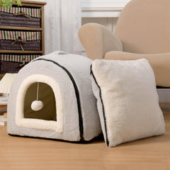 OMIVIER cat bed arched roof design—comfortable entry and open feel for pets.
