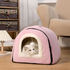 OMIVIER cat bed foldable-flat design offers easy storage and versatile setup.