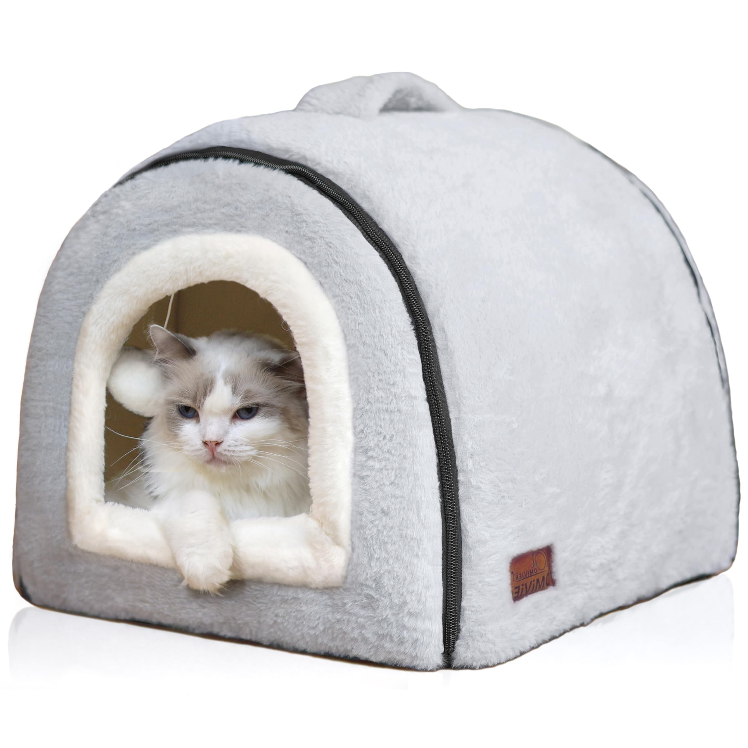 OMIVIER cat bed indoor cave—cozy hideaway for calm indoor cats.