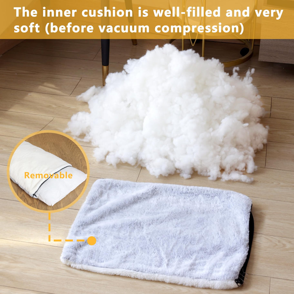 OMLIVLIES cat bed soft color scheme blends with home decor.