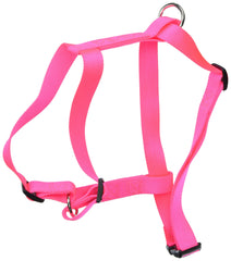 OmniPet arnés rosa neón ajustable para paseos cómodos y seguros.