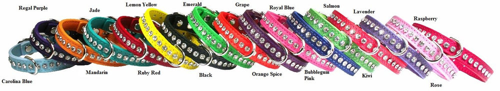 OmniPet Signature Leather Crystal Collar with secure buckle for reliable leash attachment.