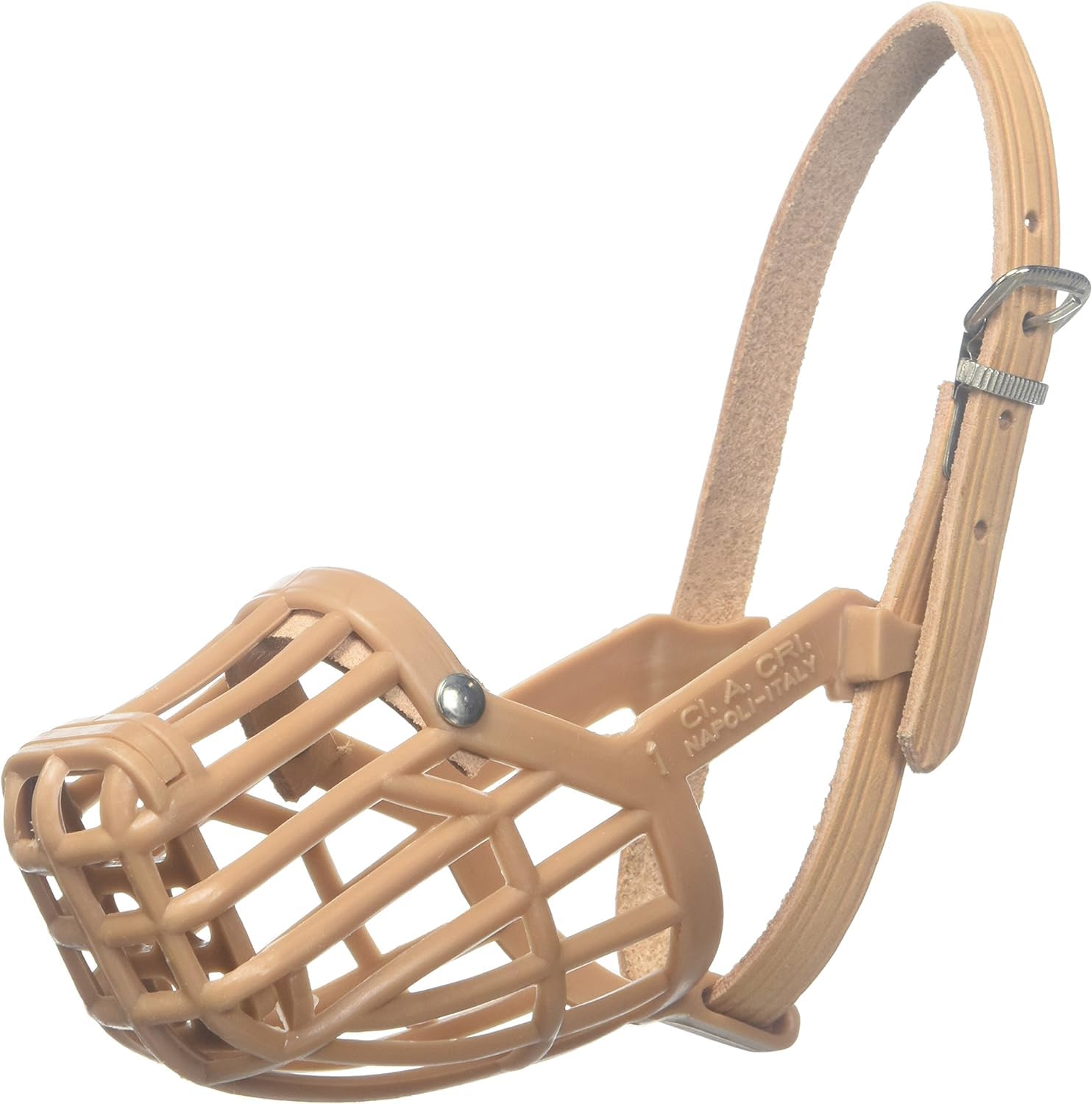 OmniPet Leather Brothers muzzle front view for training and safe restraint.