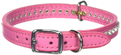 OmniPet Signature Leather Crystal Dog Collar chrome buckle and D-ring ready for secure daily walks