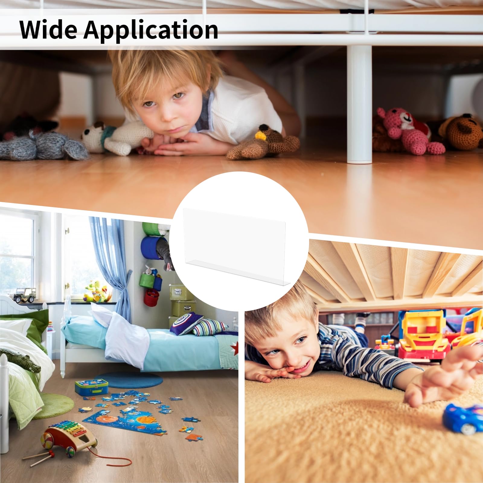 OMISTAR under-bed blockers cut-to-fit demonstrating customization for different gaps