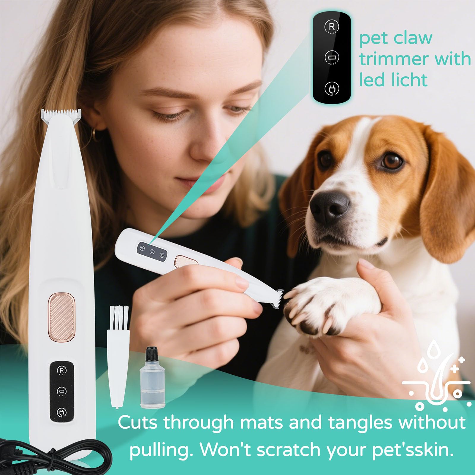 OMYGYM dog ear trimmer with ceramic blade delivering precise grooming