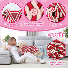 On The Roll dog cardigan with open collar design for easy wearing