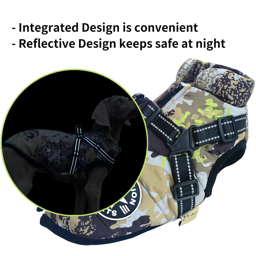 Oncpcare dog jacket back-zip design for easy on-off on brisk days.
