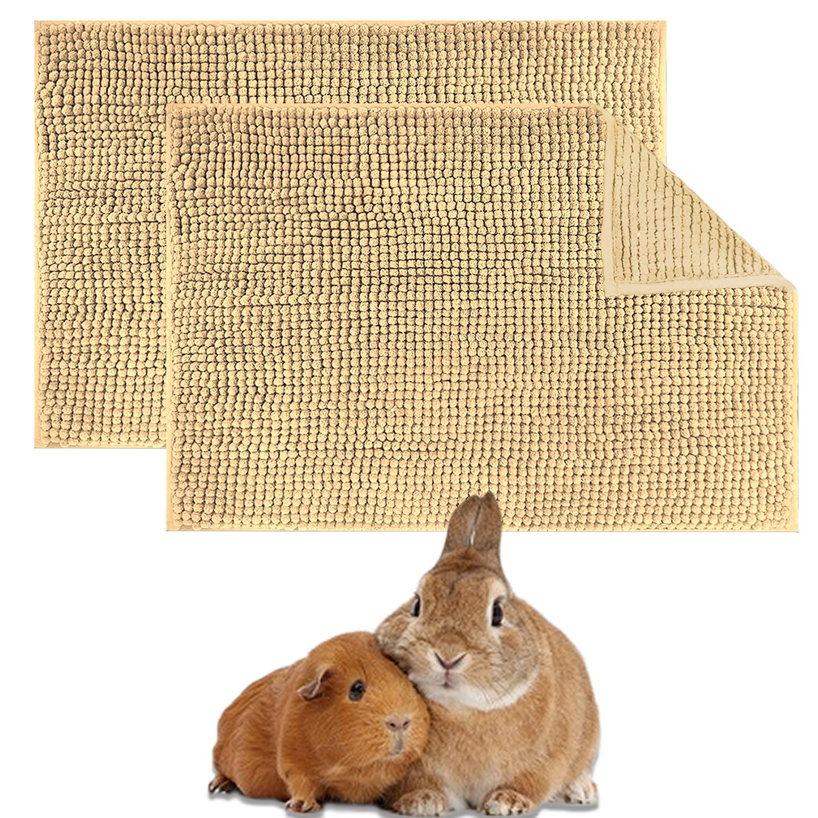 Oncpcare rabbit cage liner 2pack beige, soft fleece for cozy, reusable bedding