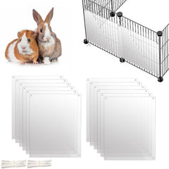 Oncpcare rabbit cage urine guard front view showing clear shield protecting bedding