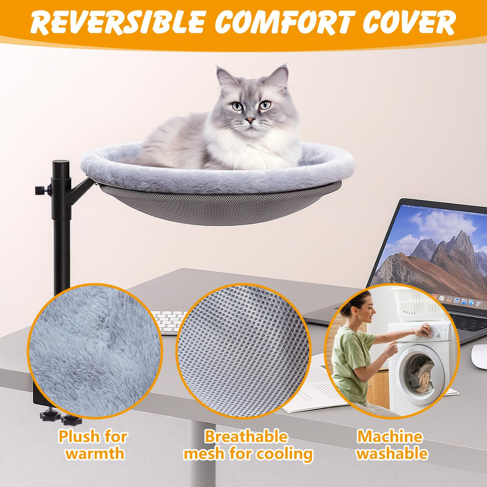Ondware Cat Desk Bed sturdy metal base supports 40 pounds.