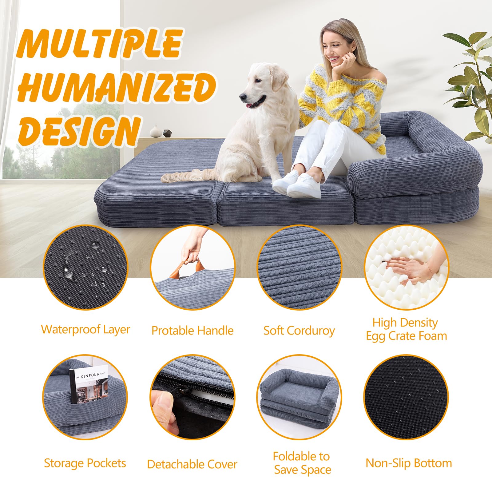 Ondware corduroy cover texture adds soft breathable comfort.