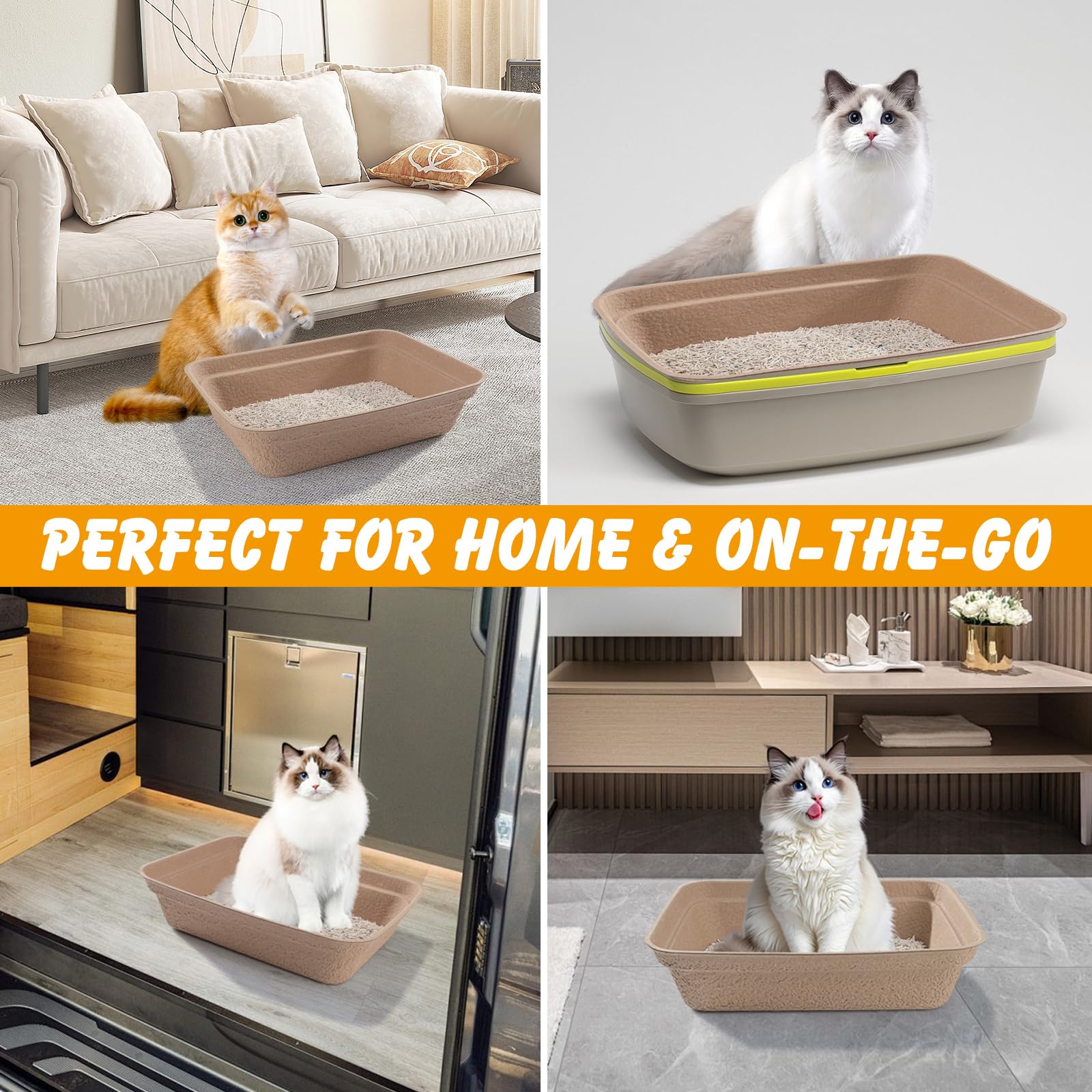 ondware disposal-ready tray image highlights odor control through dense, odor-resistant cardboard.