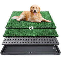 ondware dog grass pad tray main view showing large indoor potty for training