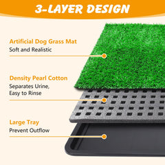 ondware dog potty tray drainage close-up showing perforated turf and liquid channeling