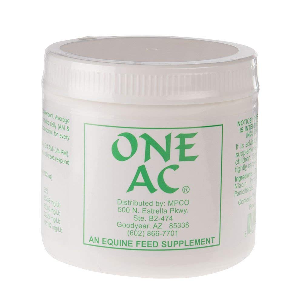 ONE AC Powder horse bottle shows a vitamin-rich supplement supporting the sweat response