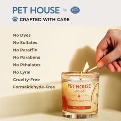 One Fur All fall candle in smooth soy wax shows an even, clean burn.