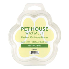 One Fur All Pet House Fresh Citrus Wax Melts close-up packaging—odor control for pet-friendly homes