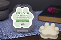One Fur All Wax Melts display with citrus aroma—pet-friendly formula delivering a bright fragrance