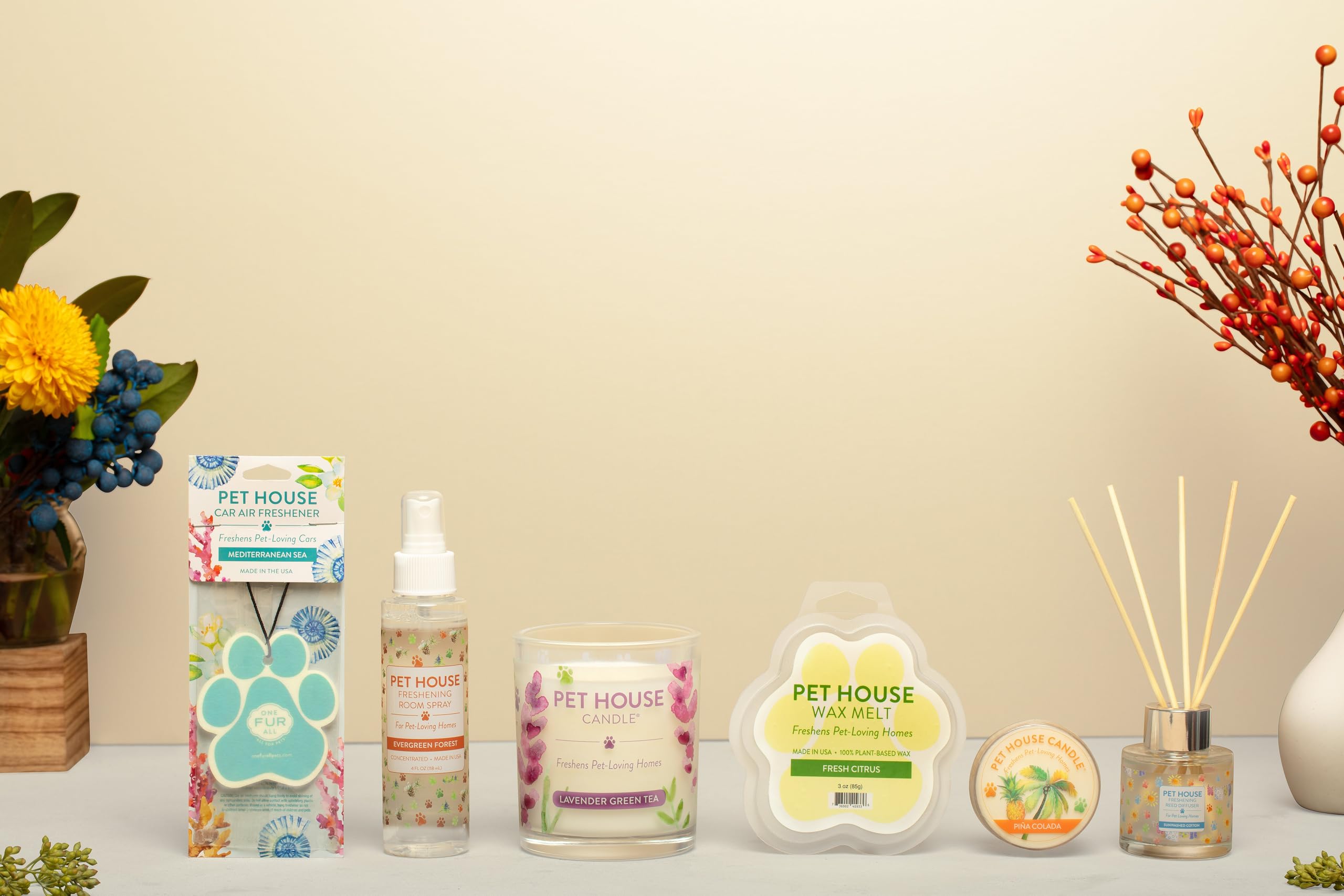 One Fur All warmer plate with citrus scent rising—fresh air for pet households