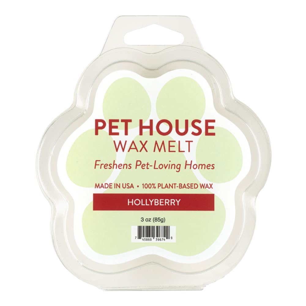 One Fur All Pet House Hollyberry wax melts pack-2 image shows two paw-shaped melts for long-lasting holiday fragrance