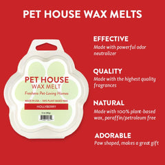 One Fur All Pet House Hollyberry wax melts paw-shaped image highlights pet-friendly fragrance for cozy family gatherings