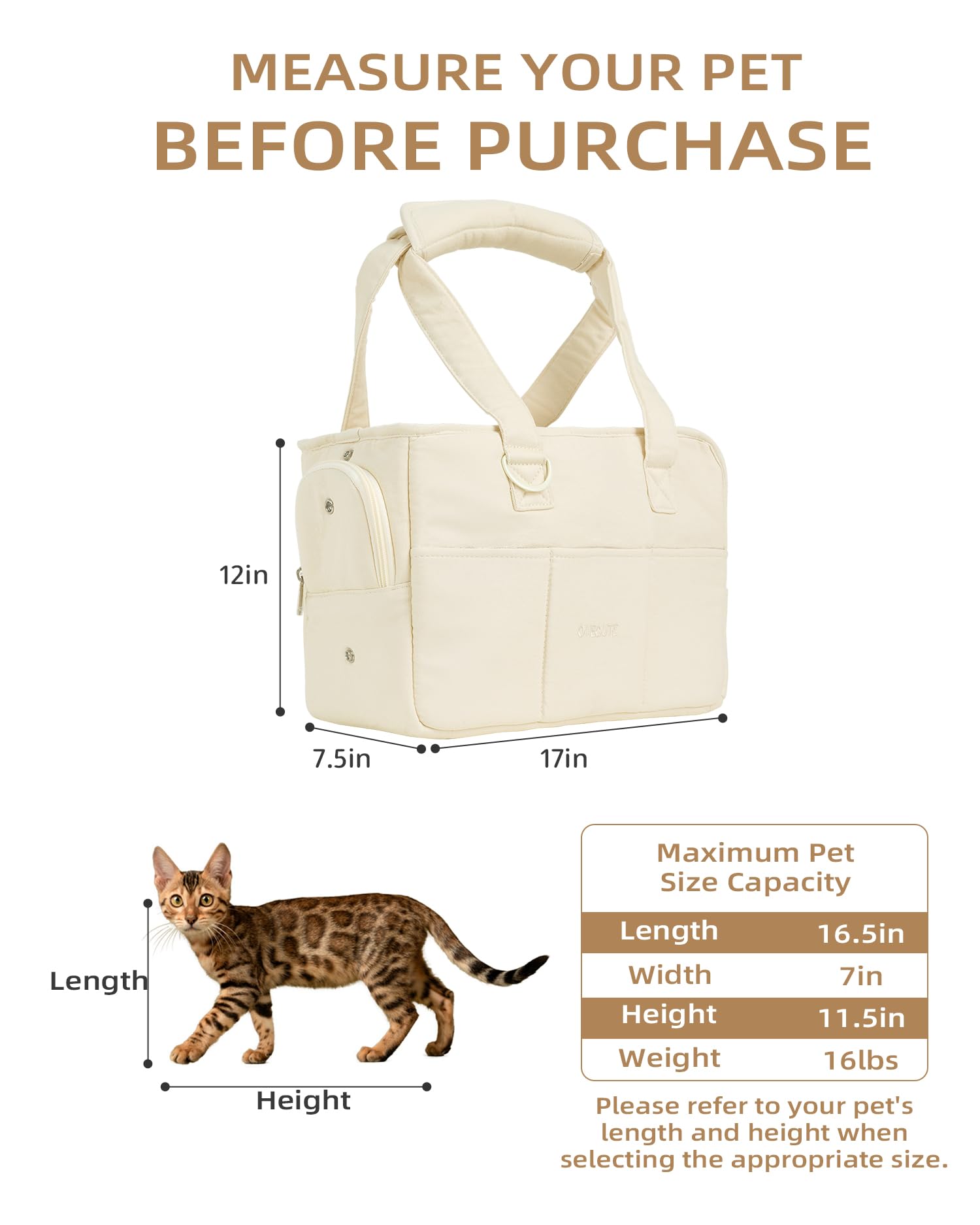 ONECUTE dog carrier with five oversized pockets keeps travel essentials organized