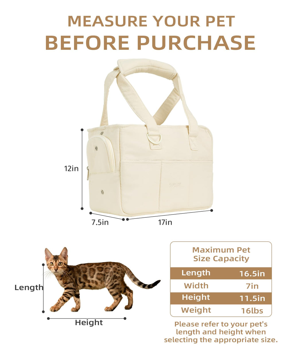 ONECUTE dog carrier with five oversized pockets keeps travel essentials organized