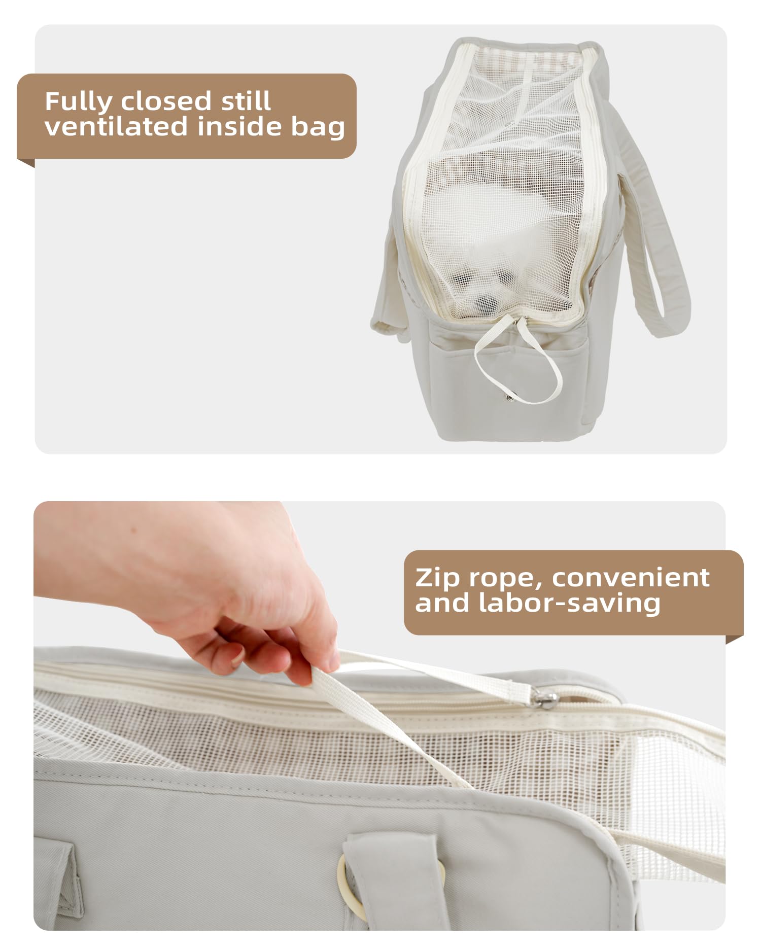 ONECUTE dog purse carrier grey vet visit ready soft-sided carrier.