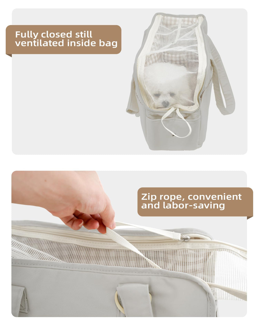 ONECUTE dog purse carrier grey vet visit ready soft-sided carrier.