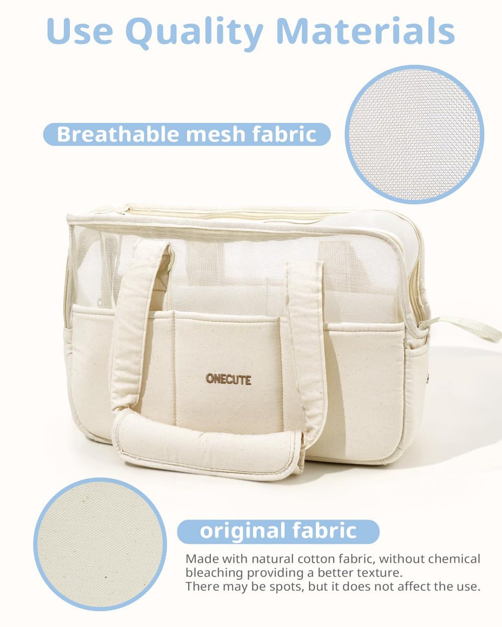 ONECUTE cotton material demonstrates breathable comfort and soft feel.