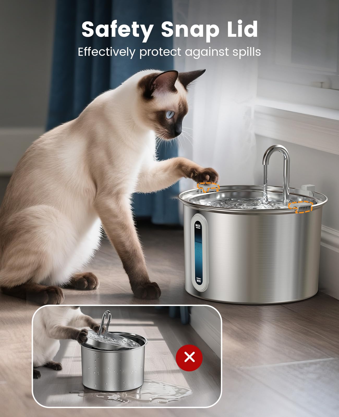 oneisall 2L anti-spill snap lock demonstrates spill-resistant performance during play.