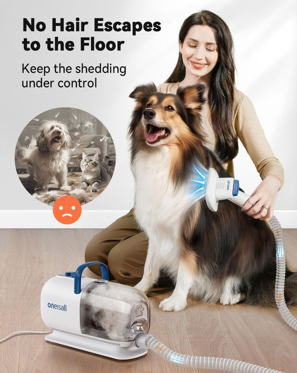 oneisall 7-temp dryer-settings show flexible fur drying options