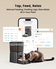Oneisall automatic cat feeder airtight lid preserves freshness and blocks moisture.