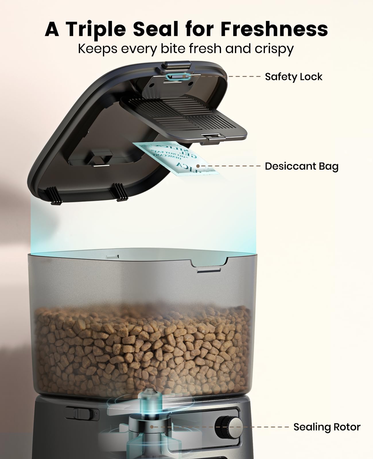 Oneisall automatic cat feeder battery backup ensures meals during outages.