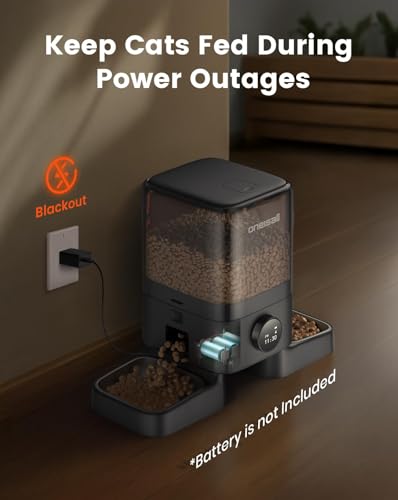 Oneisall automatic cat feeder easy dial setup simplifies schedule programming