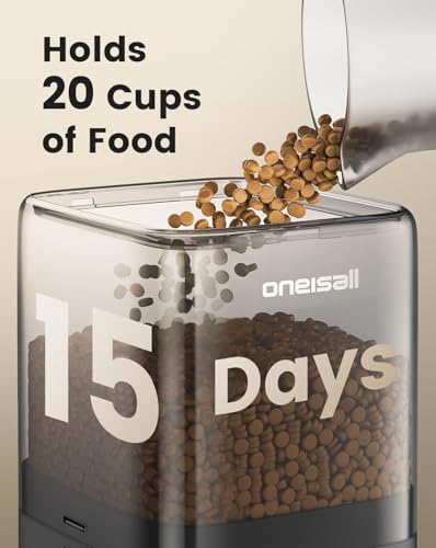Oneisall automatic cat feeder large-kibble compatibility accepts bigger kibble