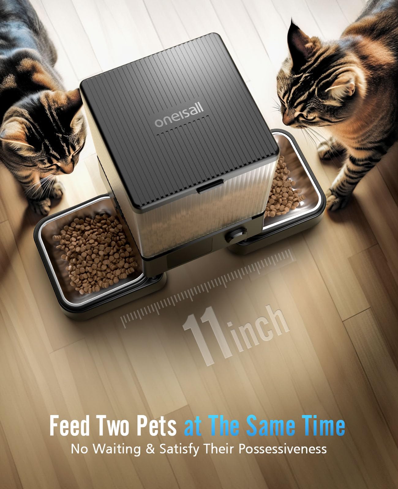 oneisall automatic feeder app interface enables easy scheduling and remote feeding